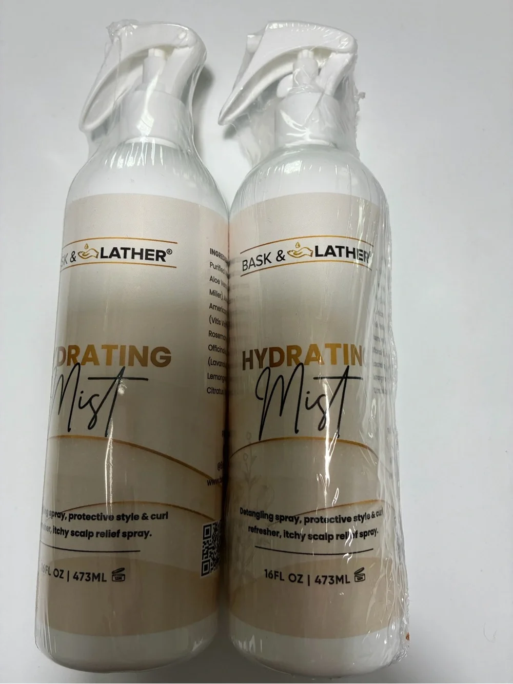 Bask & Lather Hydrating Mist - Beige/White Bottle (2 Pack)